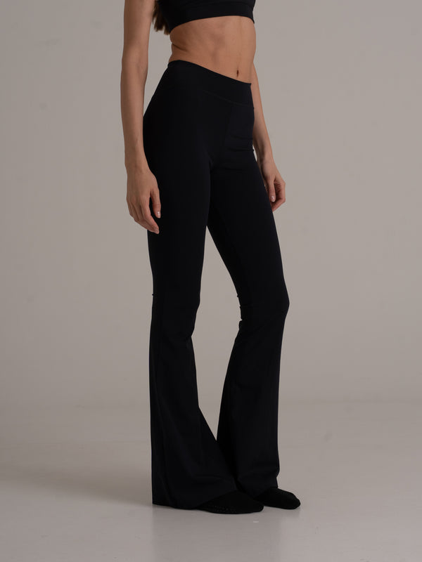 Flared Leggings - High Rise - Schwarz
