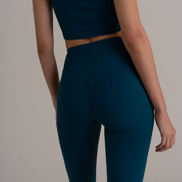 Flared Leggings - High Rise - dark green