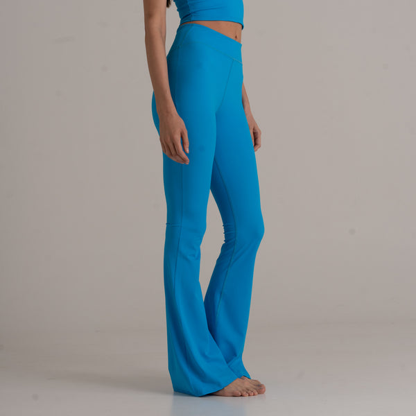 Flared Leggings - High Rise - turquoise
