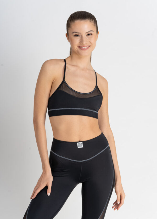 Sports Bra - Tiffany - Schwarz/Grau