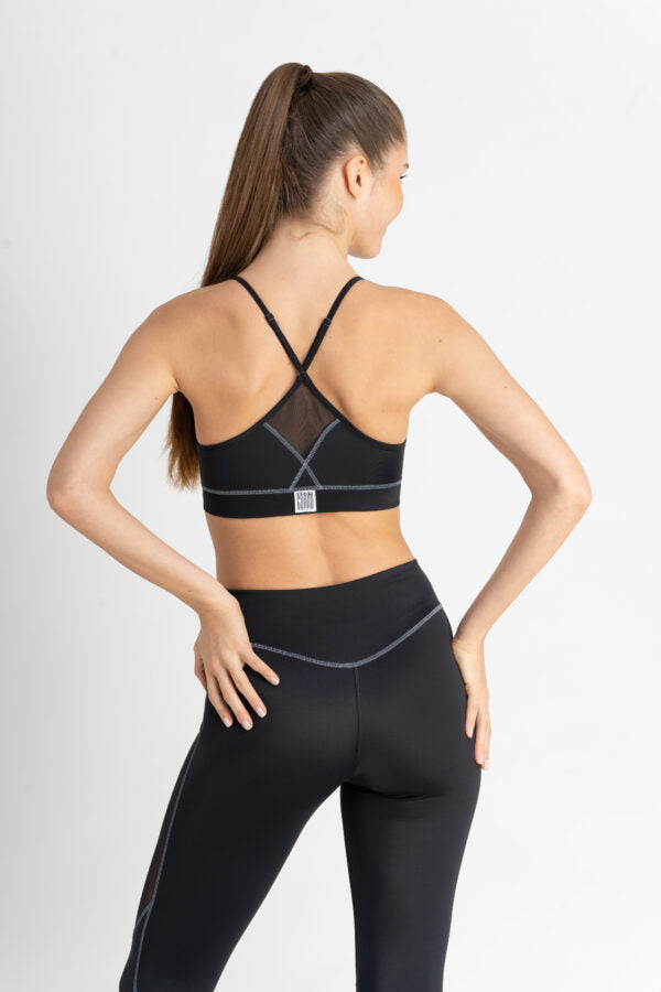 Sports Bra - Tiffany - Schwarz/Grau
