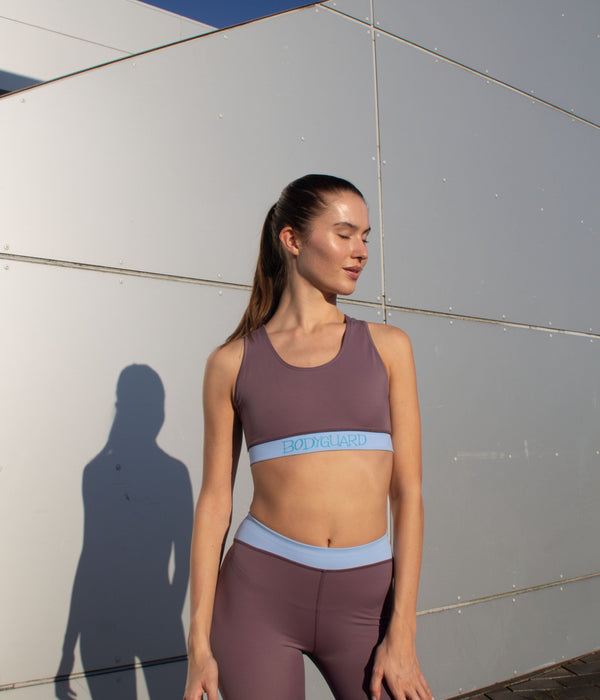 Sportsbra - Lagonisi - Purple Gray/Hellblau