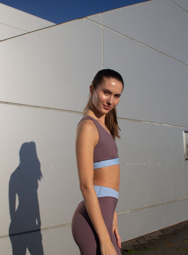 Sportsbra - Lagonisi - Purple Gray/Hellblau