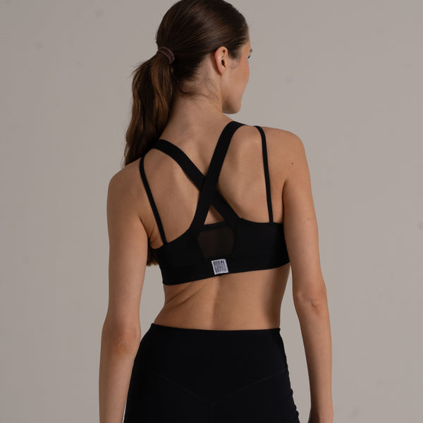 Flared Leggings + Sports Bra - Sport Set - Schwarz