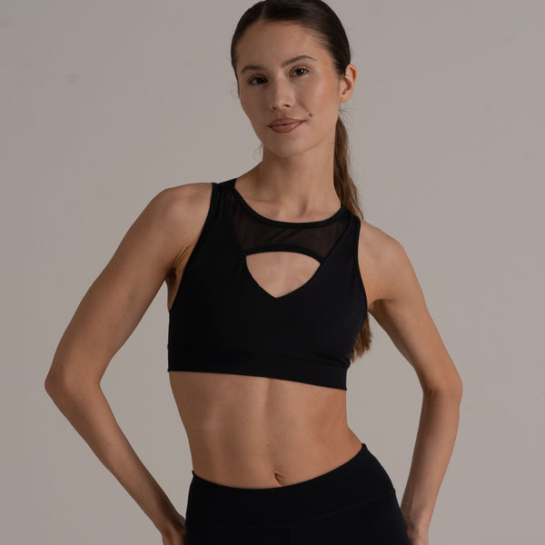 Flared Leggings + Sports Bra - Sport Set - Schwarz