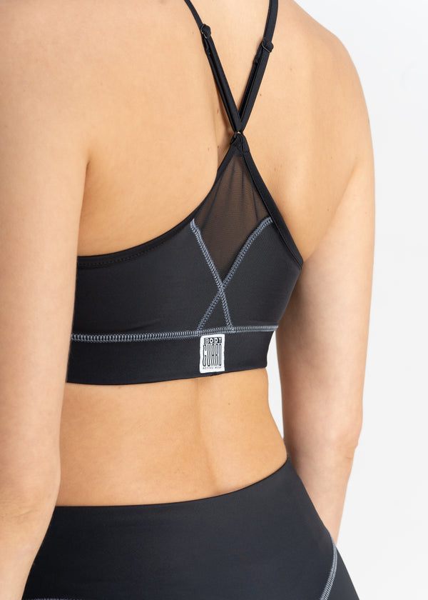 Sports Bra - Tiffany - Schwarz/Grau
