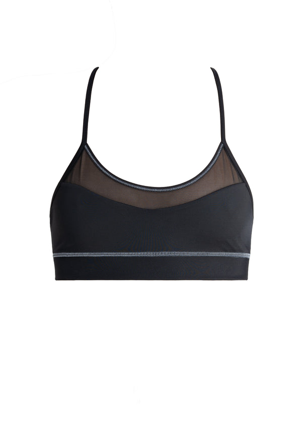 Sports Bra - Tiffany - Schwarz/Grau