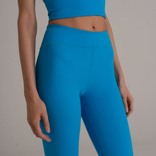 Flared Leggings - High Rise - turquoise