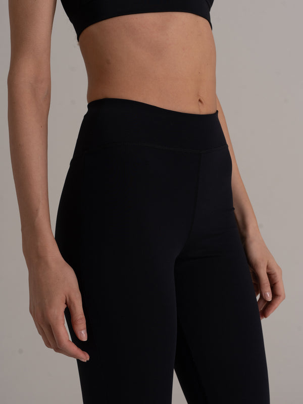 Flared Leggings - High Rise - Schwarz