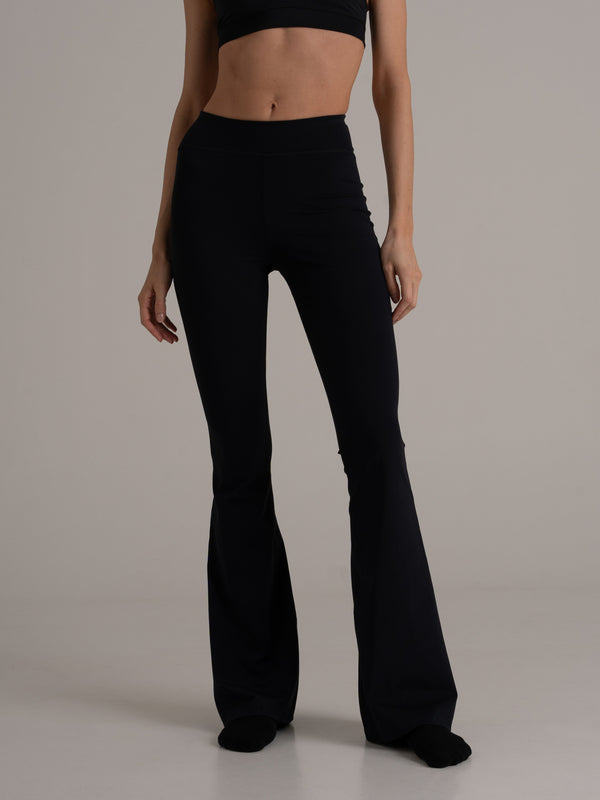 Flared Leggings - High Rise - Schwarz