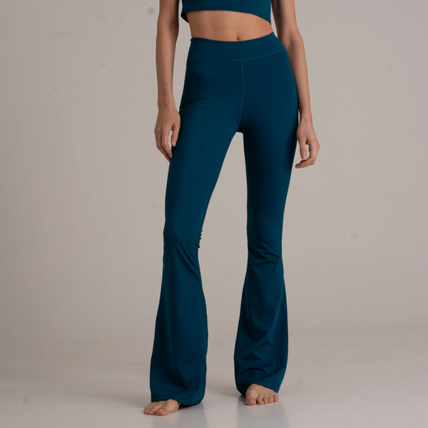 Flared Leggings - High Rise - dark green