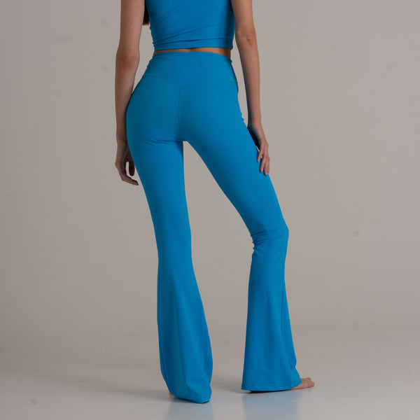 Flared Leggings - High Rise - turquoise