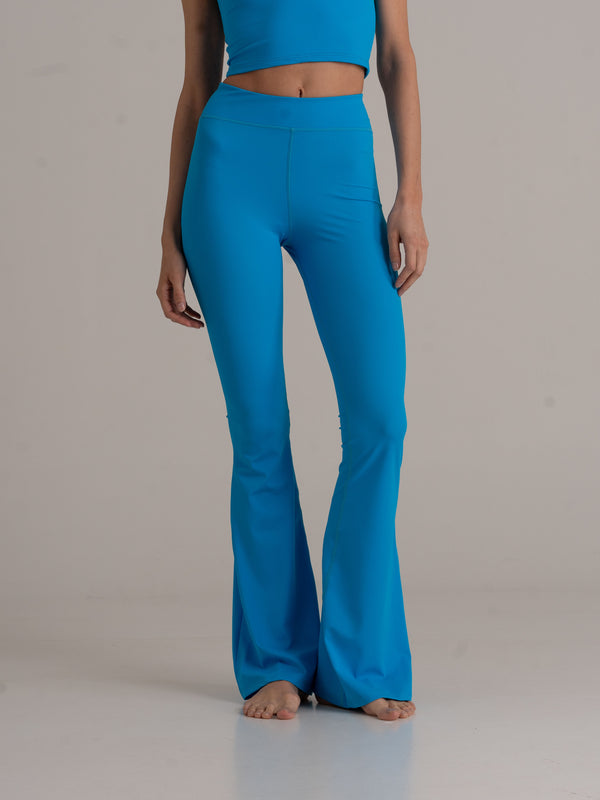 Flared Leggings - High Rise - turquoise