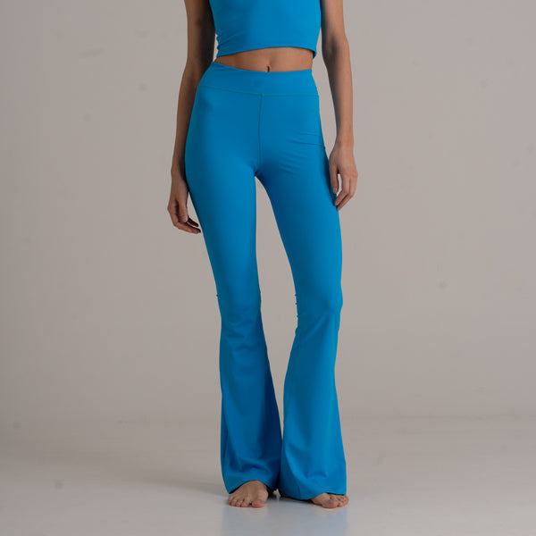 Flared Leggings - High Rise - turquoise