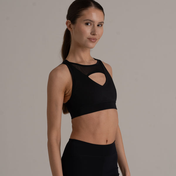 Flared Leggings + Sports Bra - Sport Set - Schwarz